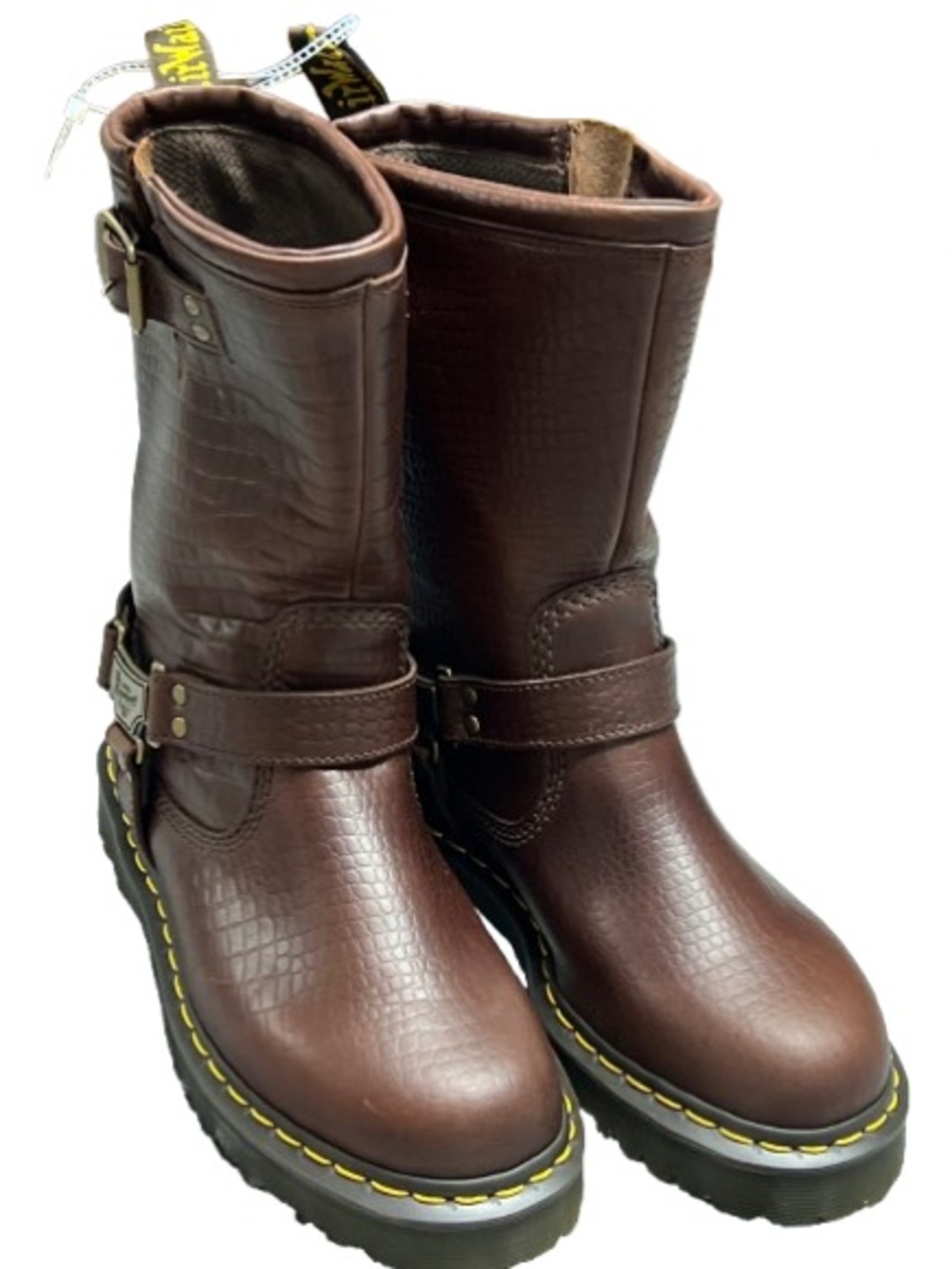 Dr. Martens 
Anistone Hi Dark Brown Reptile Emboss Boots